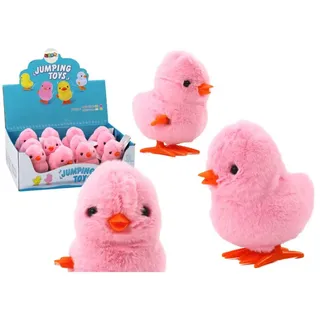 Leantoys Skacz?cy Kurczak Nakr?cany Pluszowy Zabawka Ozdoba Ró?owy