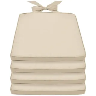 Beautissu Sitzkissen 45 x 40 x 5 cm beige 4-tlg.