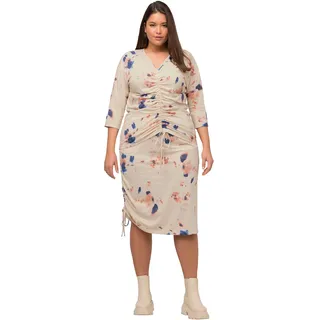 Ulla Popken Damen Printed Jersey Skirt With Drawstring R cke, Popcorn, 54-56 EU