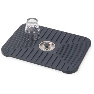 Joseph Joseph SinkShield Spülbecken-Schutzmatte mit Abflussstopfen, Schützt Spüle, Gläser, Geschirr, Abnehmbarer Stopfen, Rutschfest, Schnelles Abtropfen, Groß