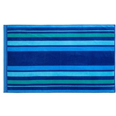 Bild - Strandtuch, 100% Baumwolle, Streifen, 100 x 160 cm - Blau/Petrol