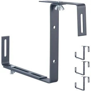 Relaxdays Blumenkastenhalter 4er Set verstellbar ohne Bohren Metall anthrazit