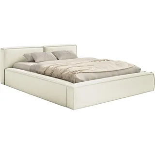 Selsey Tilves Slim – Polsterbett 180x200 mit Bettkasten und Lattenrost, Chenille, creme - Creme