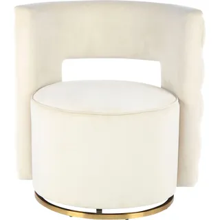 Kayoom Sessel Drehsessel Sophistic Polyester (Samt) 74 x 77,5 x 66,5 cm Beige