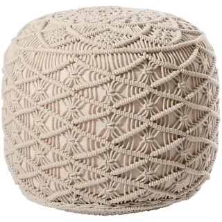 Linea Natura Pouf , Beige , Textil , Raute , 45x45 cm , Wohnzimmer, Sessel, Hocker & Hockerbänke, Poufs
