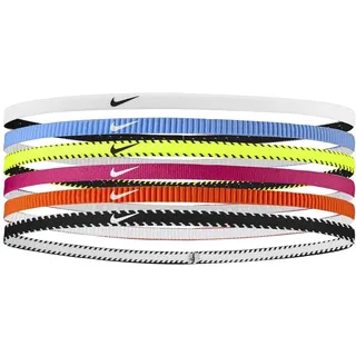 Nike Herren Flex Classic Slim Headbands 6er Pack Stirnbänder Running Fitness Training Sport Haarband Set schmal, Volt/Vivid Pink/White, One Size