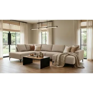 Home Affaire »Tournon U-Form, XXL Sofa, Breite 333 cm, Webstoff, Chenille« Designsofa im nordischen Stil, Wellenunterfederung, Metallfüße,