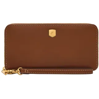 Fossil Damen Zip Continental Wallet Lennox Geldbörse mit Reißverschluss, Braun