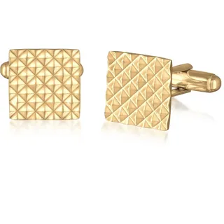 KUZZOI »Manschettenknopf Klassisch Pyramiden Design 925 Silber«, goldfarben