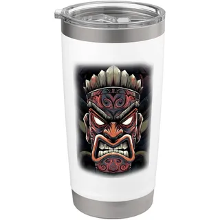 Wütender Tiki-Typ Doppelwandiger Edelstahl-Thermobecher