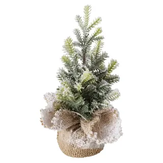 Boltze Home Weihnachtsbaum verschneit H22cm - Braun