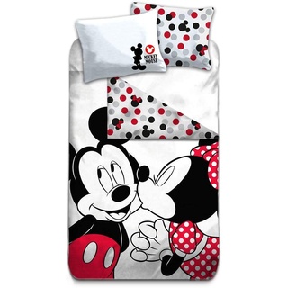 AYMAX S.P.R.L. Mickey & Minnie Mouse Vintage Bettwäsche Set 140x200cm + 63x63 cm