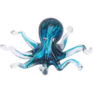 WUBIANJIE Mundgeblasene Glasstatuen mit Oktopus und Quallen, bunte Meerestier-Kunst-Skulpturen, Briefbeschwerer für Heimdekoration, Aquarien, Büroschreibtische, ideales Weihnachts- und