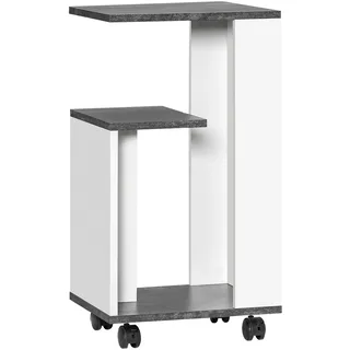 Homcom Nachtschrank mit Rollen 35 x 29,5 x 65,5 cm Grau/Weiß