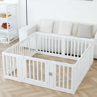 maualiyal Laufgitter Baby Multifunktionaler Laufgitter Baby Safety Activity Center für Innen oder Außen (Weiss 150x150cm)