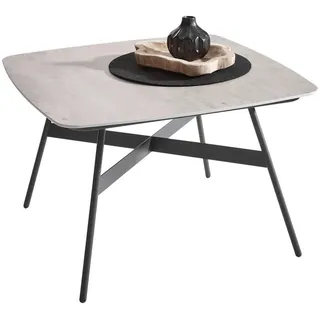 Venjakob Couchtisch , Anthrazit, Grau , Metall, Keramik , quadratisch , rund , 65x42x65 cm , Made in Germany, Dgm, Goldenes M , Wohnzimmer, Wohnzimmertische, Couchtische, Couchtische Keramik