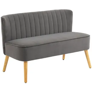 Homcom Couch Samt 2-Sitzer Grau