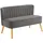 Couch Samt 2-Sitzer Grau