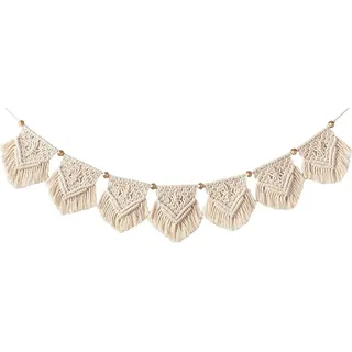 Allecto Premium - Macramé Wandbehang Boho Chic - Gewebter Wandteppich für Wohnzimmer und Schlafzimmer - Raumdekoration für Apartment - Ideal für Hochzeitsfeiern - Wohnaccessoire - 19cm x 100cm