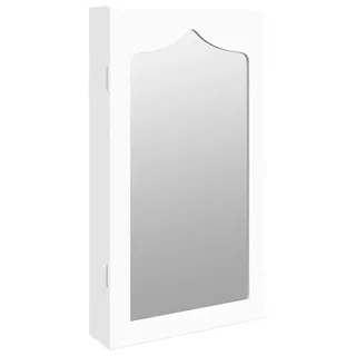 vidaXL Schmuckschrank mit Spiegel Wandmontage Weiß 37,5x10x67 cm - Weiß