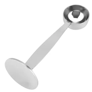 Kaffeelöffel Mit Tamper,Kaffeeloeffel Und Tamper, Kaffeeportionierer, 2 In 1 Kaffee-Messlöffel Scoop Edelstahl Stampflöffel zum Messen von Kaffeebohnen-Pulver-Löffel Tee-Zucker