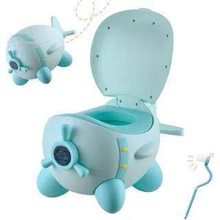 Relaxdays Töpfchen Flugzeug, Kindertoilette mit Deckel, mint