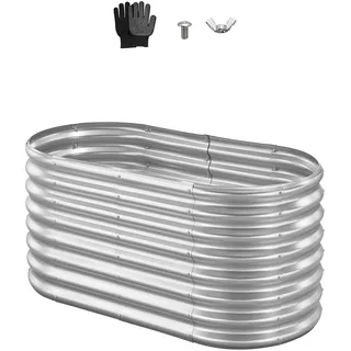 VEVOR Hochbeet Metall 1200x600x600 mm, Pflanzbeet, Gemüsebeet, Pflanzkasten mit offenem Boden & abgerundeten Kanten, Blumenbeet, Kräuterbeet, ideal für Gemüse, Blumen, Kräuter & Sukkulenten, Oval