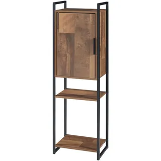 [en.casa] Namsskogan Badezimmerschrank 35 x 115 x 25 cm Walnussoptik