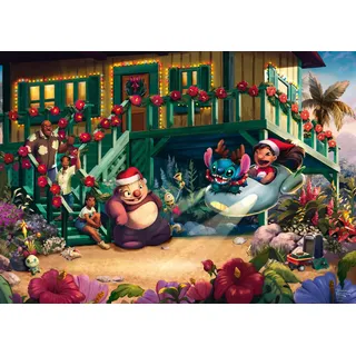 Schmidt Spiele 58049 Disney, Lilo and Stitch Aloha Christmas, Thomas Kinkade, 1000 Teile Puzzle