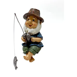 Donboly Gartenzwerge Für Außen Angler,Gartenzwerg Angeln Figur,Gartenzwerg Angler, Harz Angeln Zwerg,Dekoration Für Outdoor Garten Hof Rasen (Angeln Alter Mann)
