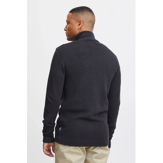 Strickjacke SOLID "Strickjacke SDNicklas", Herren, Gr. L, grau (dunkelgrau melange), Obermaterial: 100% Baumwolle CO., Strickjacken Strickjacke