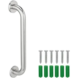 Relaxdays Haltegriff Badezimmer, Edelstahl, Wandgriff Dusche & Badewanne, 200 kg, Senioren & behinderte Menschen, Silber