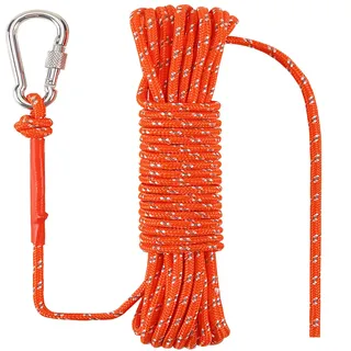 NorthPada 8 mm x 10 Meter Marine Schwimmendes Seil zum Bootfahren, Angeln, Rafting, Camping, Wandern, Jagd, Anker, Festmacher, Docklinien, Kajak, Kanu, Rettung reflektierender Orange