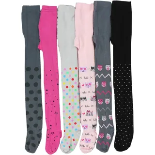 Strickstrumpfhose TUPTAM "Strumpfhose Mädchen Strickstrumpfhosen Bunt Gemustert 6er Pack", Mädchen, Gr. 92, rosa (farbenmix 2), Obermaterial: 76% Baumwolle CO. 22% Polyamid PA. 2% Elasthan EL., Strumpfhosen Strickstrumpfhose