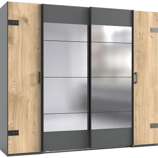 WIMEX Schwebetürenschrank Stockholm 225 x 210 x 65 cm Beige/Grau