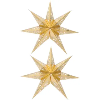 minkissy Papierstern Lampenschirm Weihnachten Faltstern 3D Papier Weihnachtssterne Fensterdekoration Christbaumspitze für Weihnachtsbaum Hochzeit Geburtstag Party Deko 2 Stück