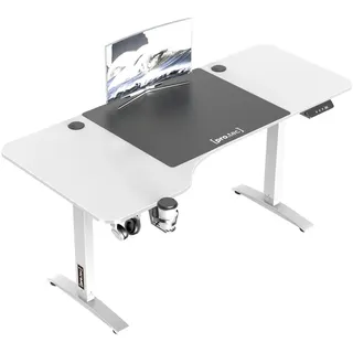 pro.tec Computertisch Oxnard , Weiß , Metall , 159x119x75 cm , Büromöbel, Schreibtische, Computertische