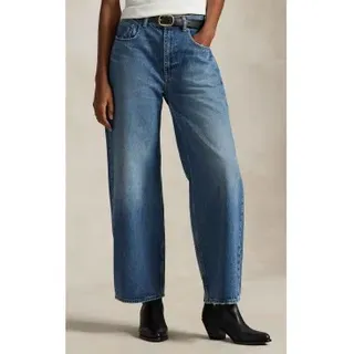 Polo Ralph Lauren für Damen. 211969380001 Entspannte Jeans mit weitem Bein blau (28/32), Lässig, Baumwolle, Denim