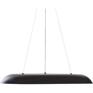Beliani LED Hängelampe Schwarz Stahl u. Acryl ø 60 cm Rund Ringform mit Langem Kabel Modern für Flur Küche Esstisch Wohnküche Hohe Decken Innenräume