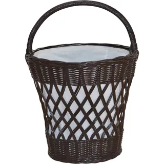 HOFMANN LIVING AND MORE Wäschekorb aus Rattan mit praktischem Tragegriff, braun