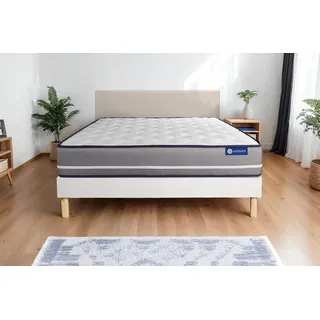 Actiflex pur matratze 140x220cm + Bettgestell mit lattenrost , Härtegrad 4 , Taschenfederkern , Höhe : 20 cm - Weiß