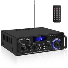 HiFi Stereo Verstärker BT-298Pro Bluetooth 5.0 Audio Leistungsverstärker Empfänger 2.0-Kanal 50W x 2 Max. 600W Mini Audio Ampfilier für Heimlautsprecher (BT-298A Aktualisierte Version)