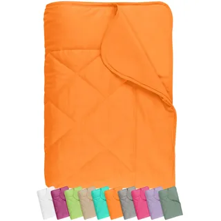 npluseins Sommerdecke - dünne und leichte Bettdecke, 135 x 200 cm, Orange | Hauchdünnes Füllvlies, Rautensteppung, Öko-Tex Standard 100, feuchtigkeitsregulierend, trocknergeeignet, waschbar bis 60 °C