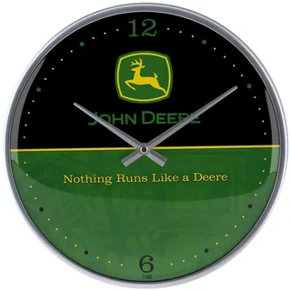 Nostalgic-Art Retro Wanduhr 31 cm John Deere schwarz/grün