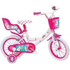Mondo Toys - UNICORN Fahrrad -Kinder/Mädchen – Größe 14 Zoll – Rollen und Bremse vorne/hinten – 25590