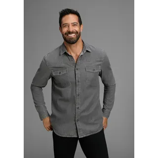 Arizona Jeanshemd Western Stil, grau