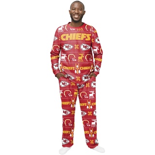 Kansas City Chiefs NFL Ugly Pajama Schlafanzug Pyjama Weihnachten (M)