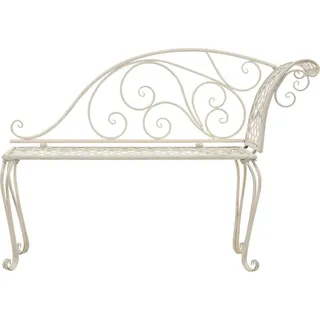 vidaXL Garten-Chaiselongue 128 cm Metall Antik Weiß - Weiß