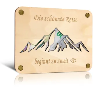 TAKULA Geldgeschenk Hochzeit Holzbox Reisekasse Spardose für Brautpaar
