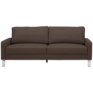 Pure Home Lifestyle 2-Sitzer-Sofa , Dunkelbraun , Metall , Echtleder , Dickleder , Uni , 184x81x97 cm , Blauer Engel, Goldenes M, Dgm , Typenauswahl, Bettkasten erhältlich, Fußauswahl, Lederauswahl, Stoffauswahl, planbar, Sitzqualitäten, Bettfunktion erhältlich, Hocker erhältlich, Rücken echt , Wohnzimmer, Sofas & Couches, Sofas, Ledersofas